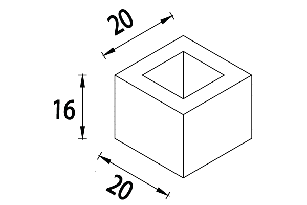 schita element gard jumatate 20x20x16 petra pavaje