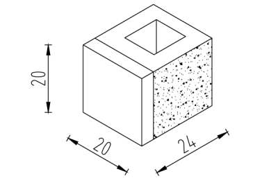 schita element gard baroc jumatate 24x20x20 petra pavaje